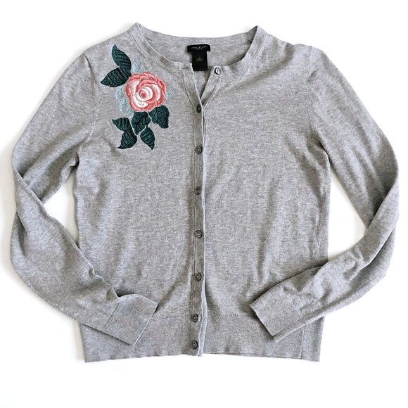 women's embroidered cardigan sweater
